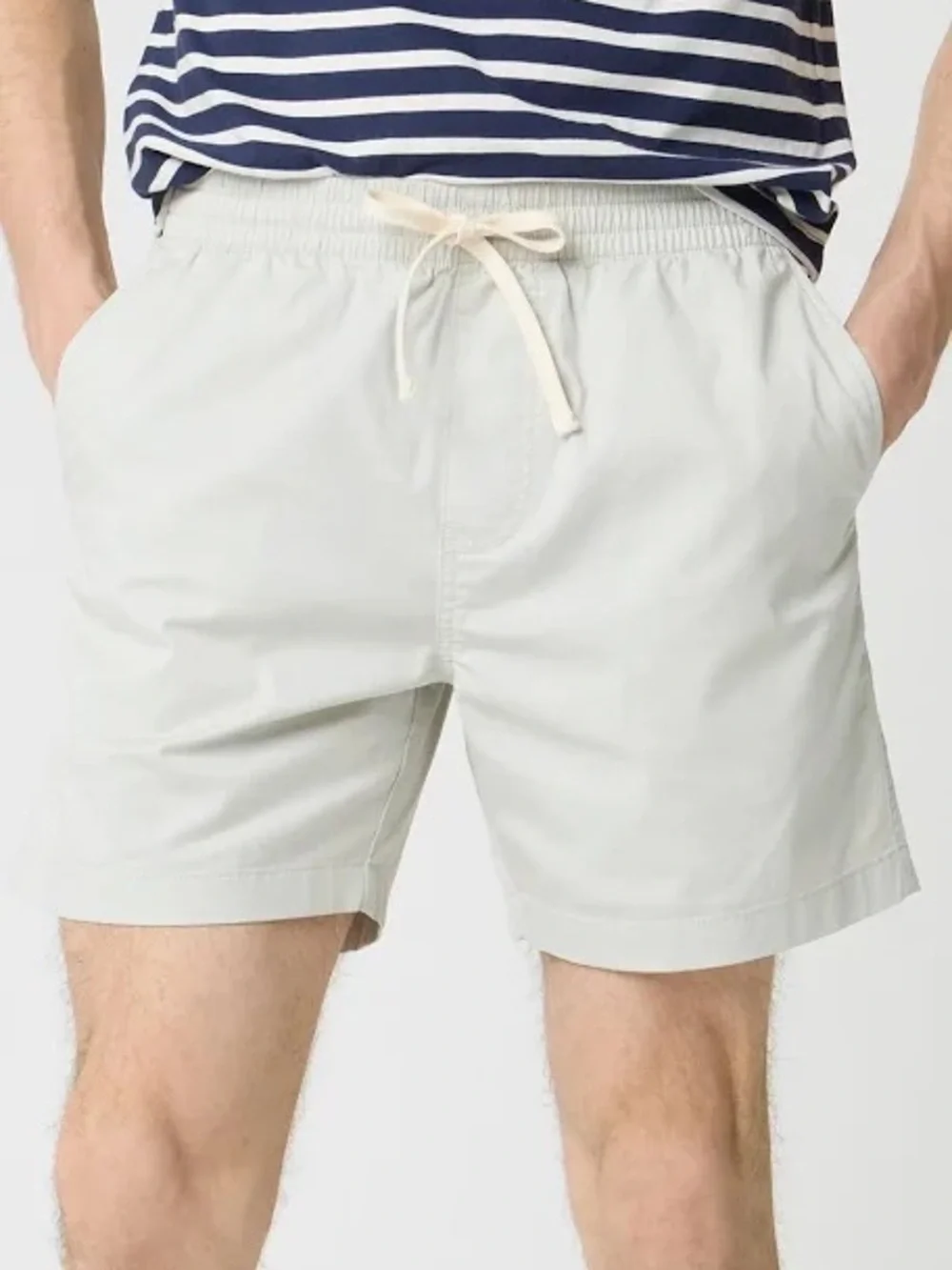 J. Crew NWT Mens Off-White Casual Dock Shorts, Elastic Waist, XXL